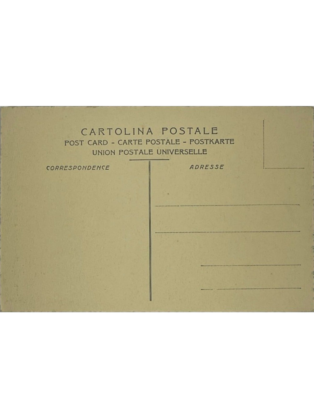Verso de la carte postale