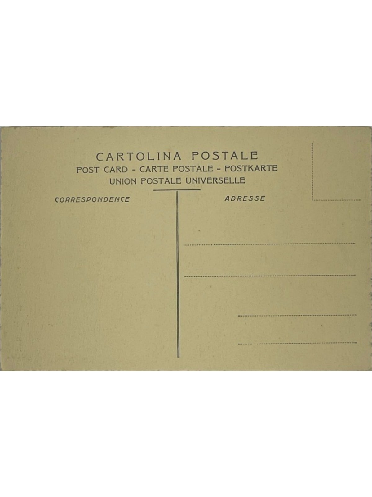 Verso de la carte postale