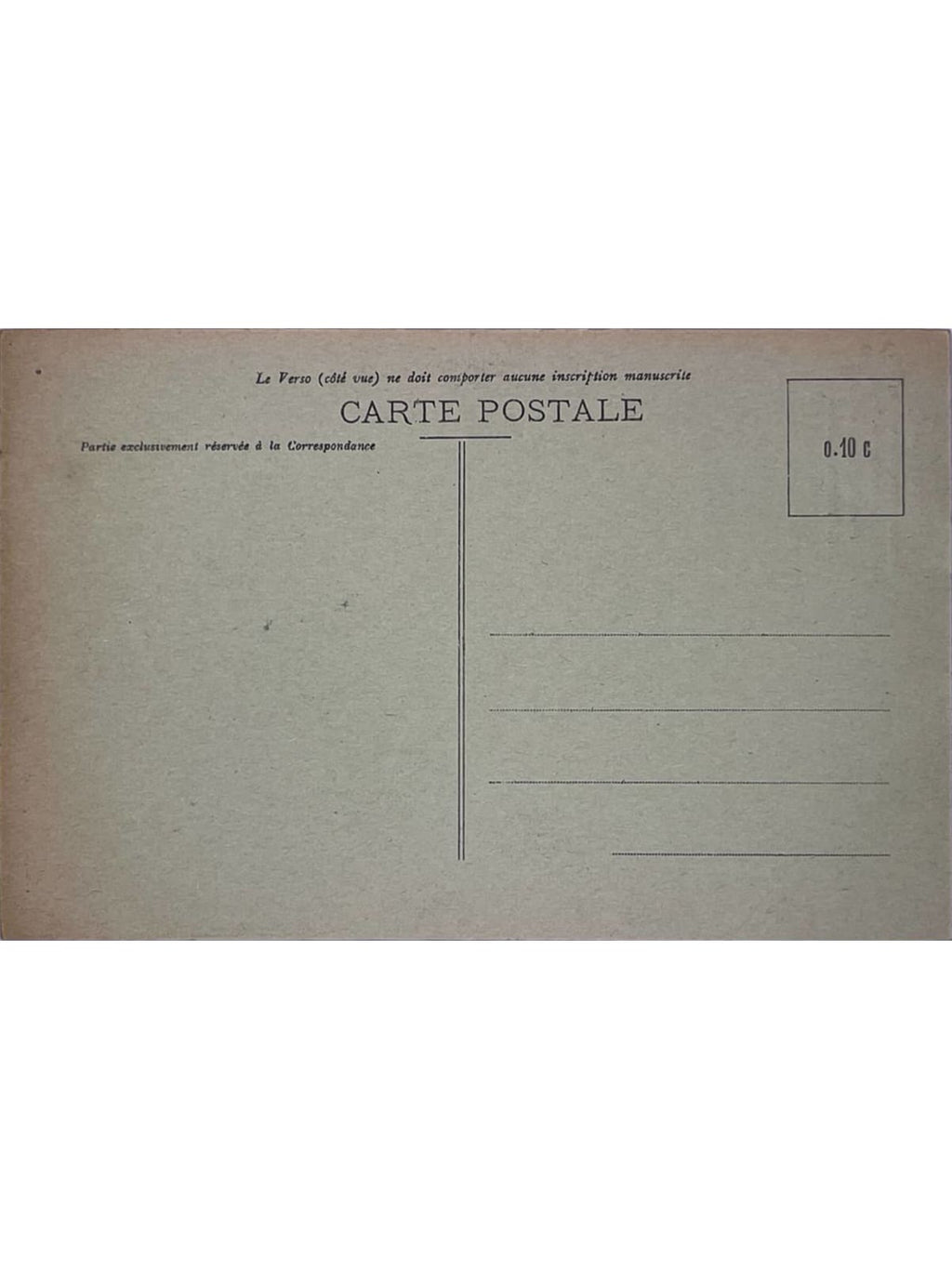 Verso de la carte postale