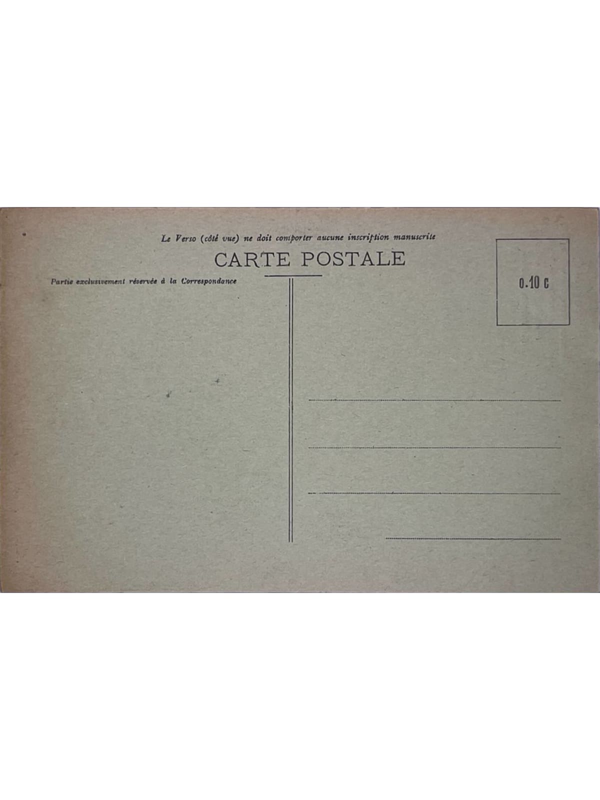 Verso de la carte postale