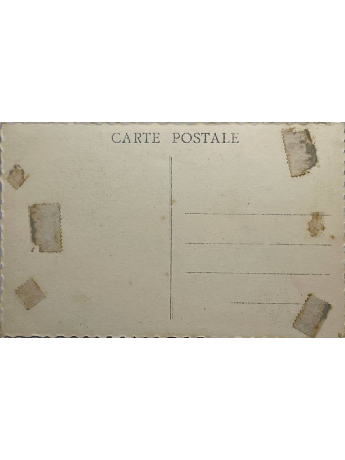 Verso de la carte postale