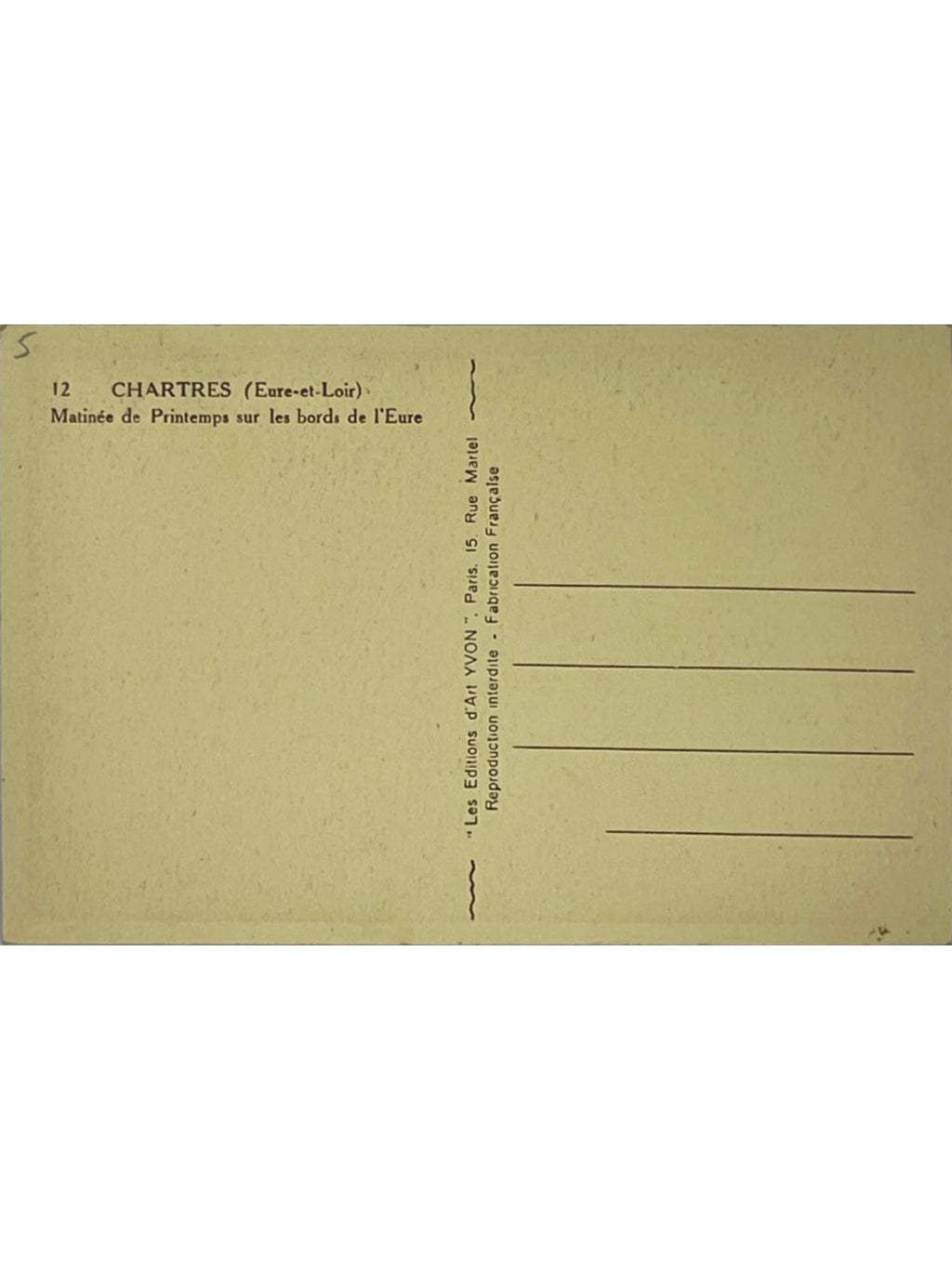 Verso de la carte postale