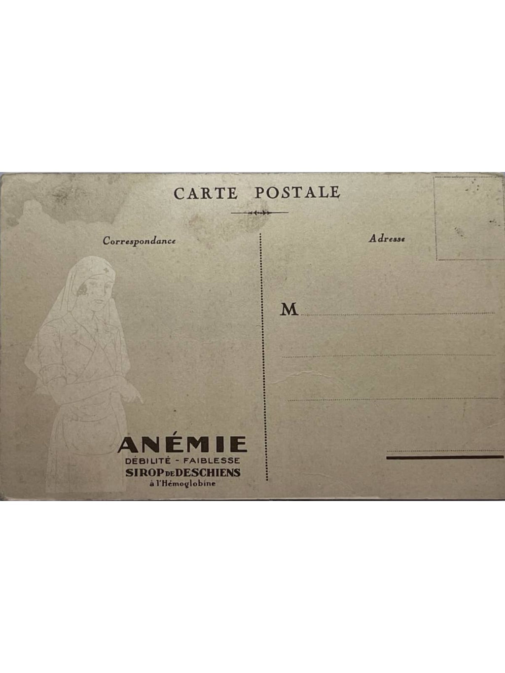 Verso de la carte postale