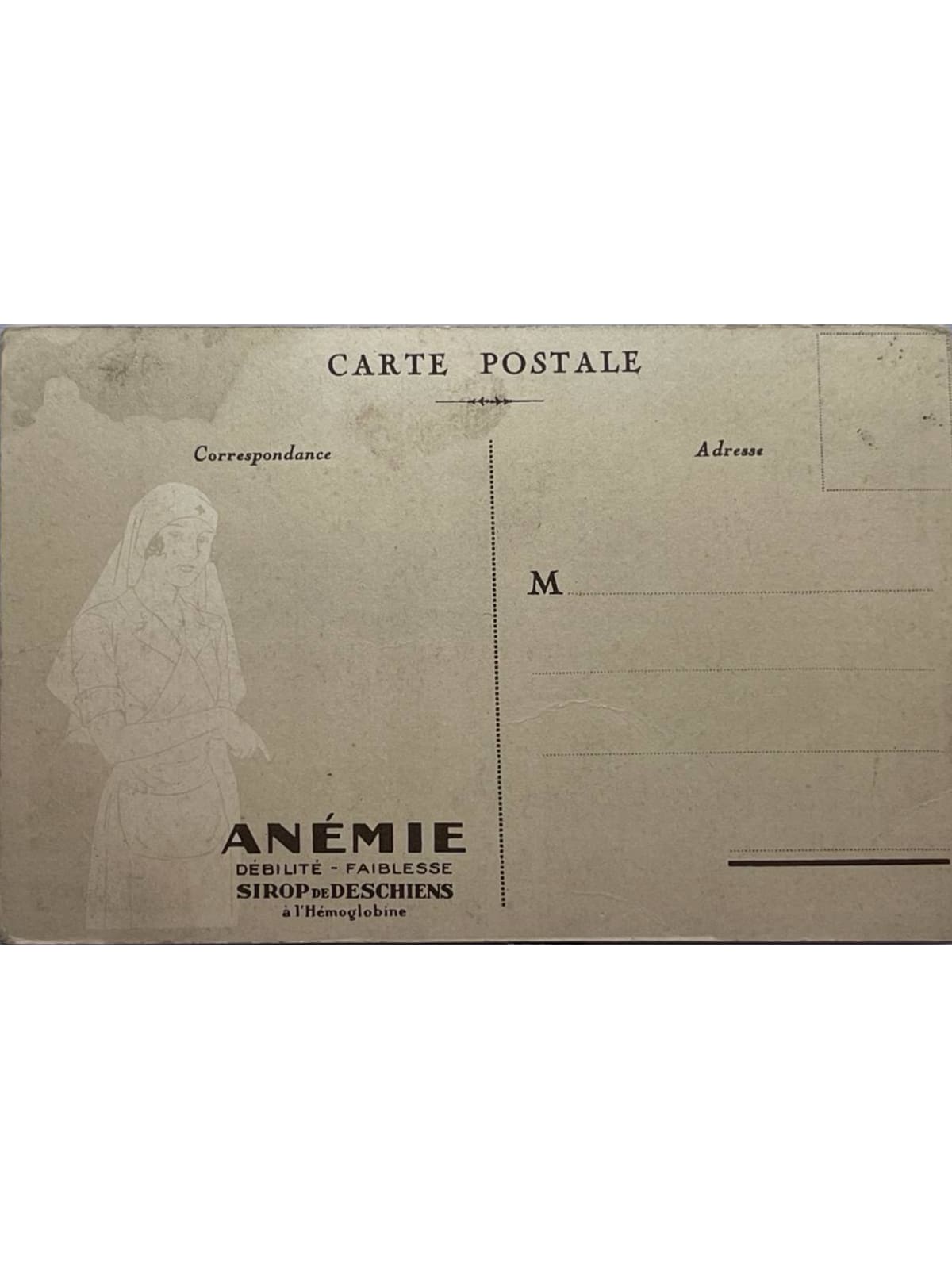 Verso de la carte postale