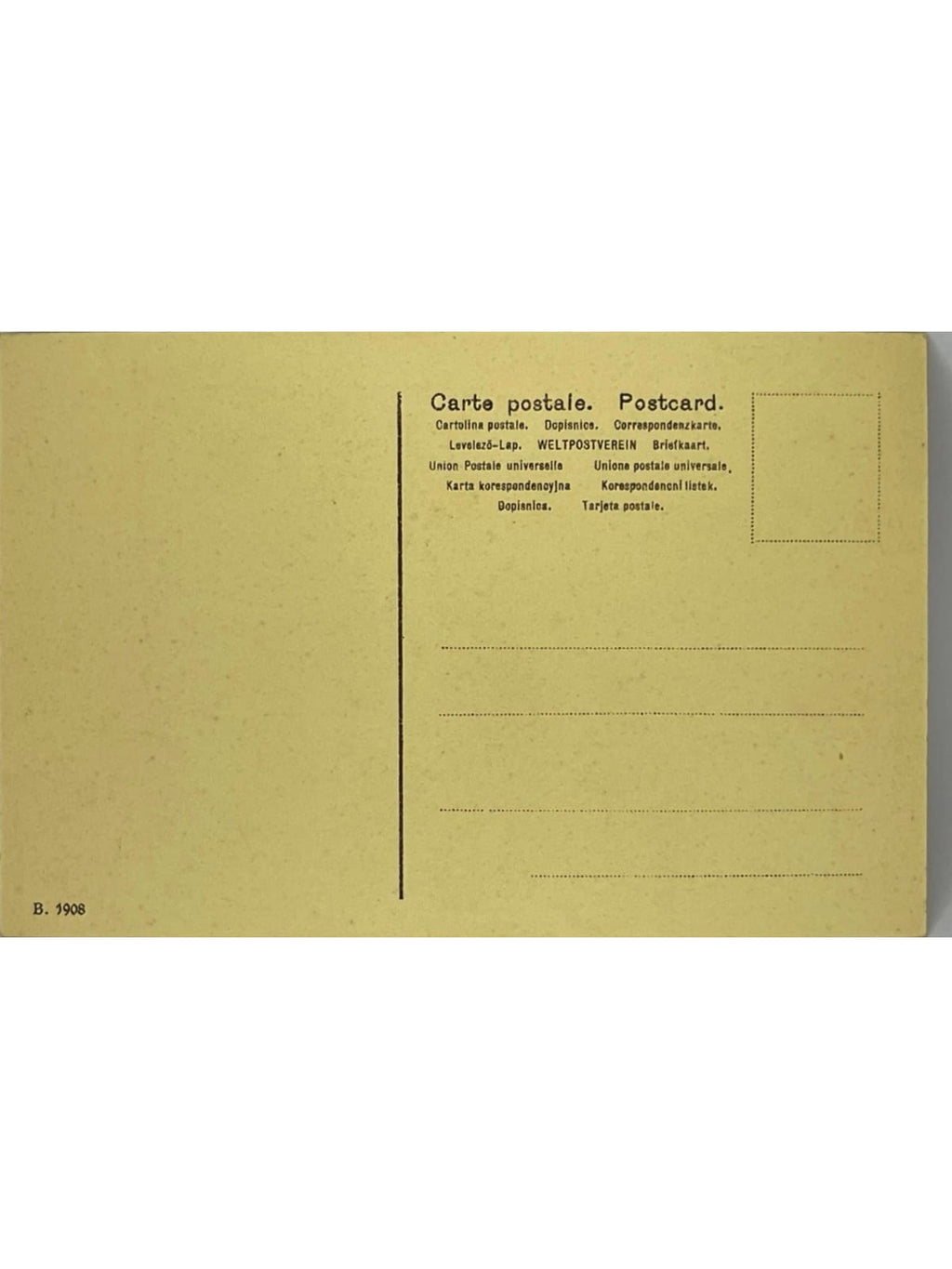 Verso de la carte postale