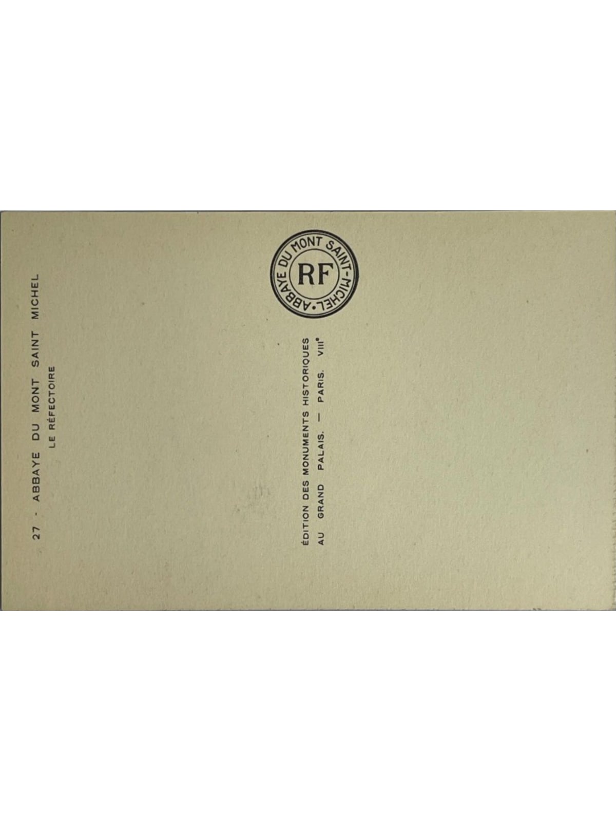 Verso de la carte postale