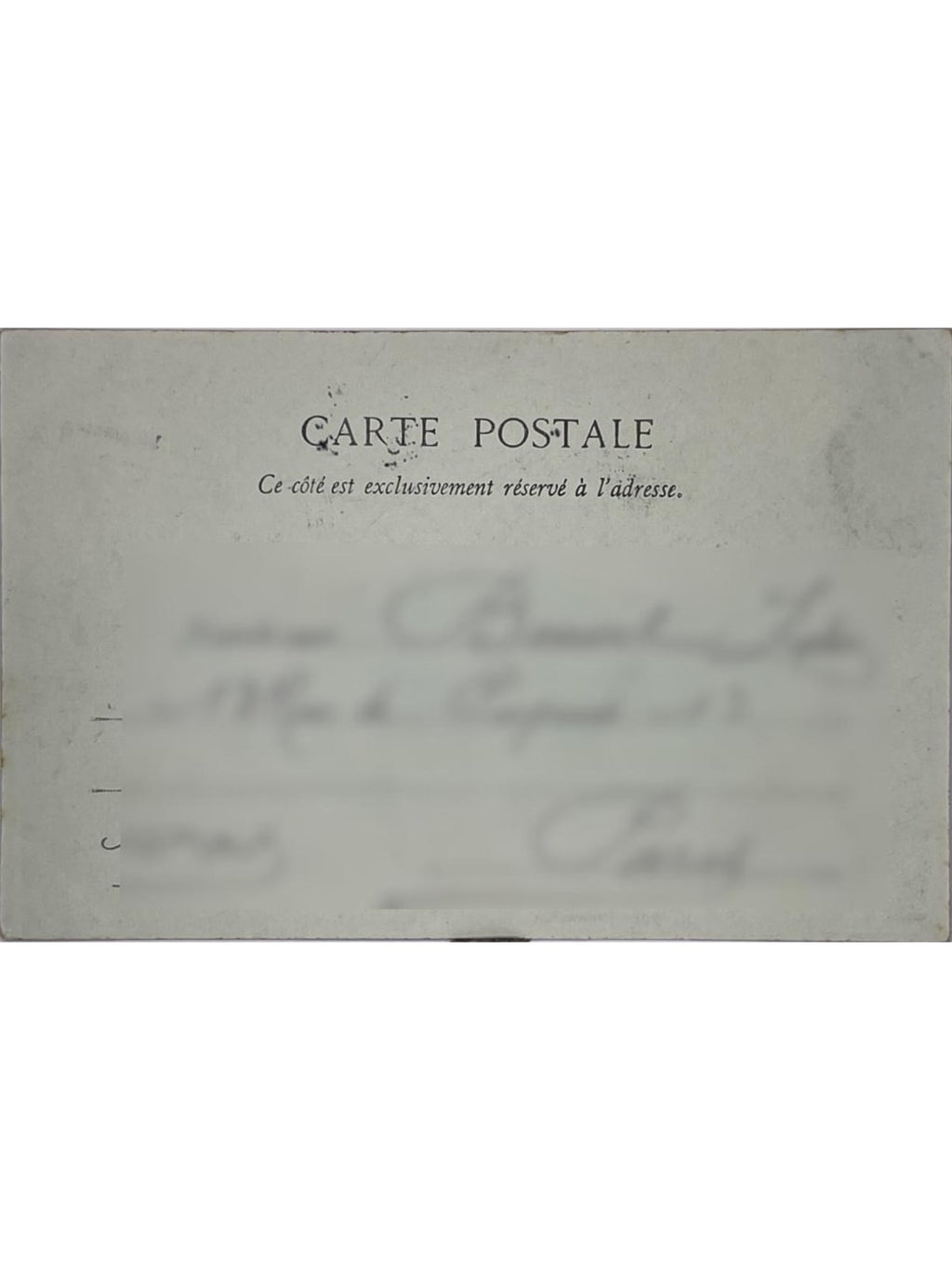 Verso de la carte postale