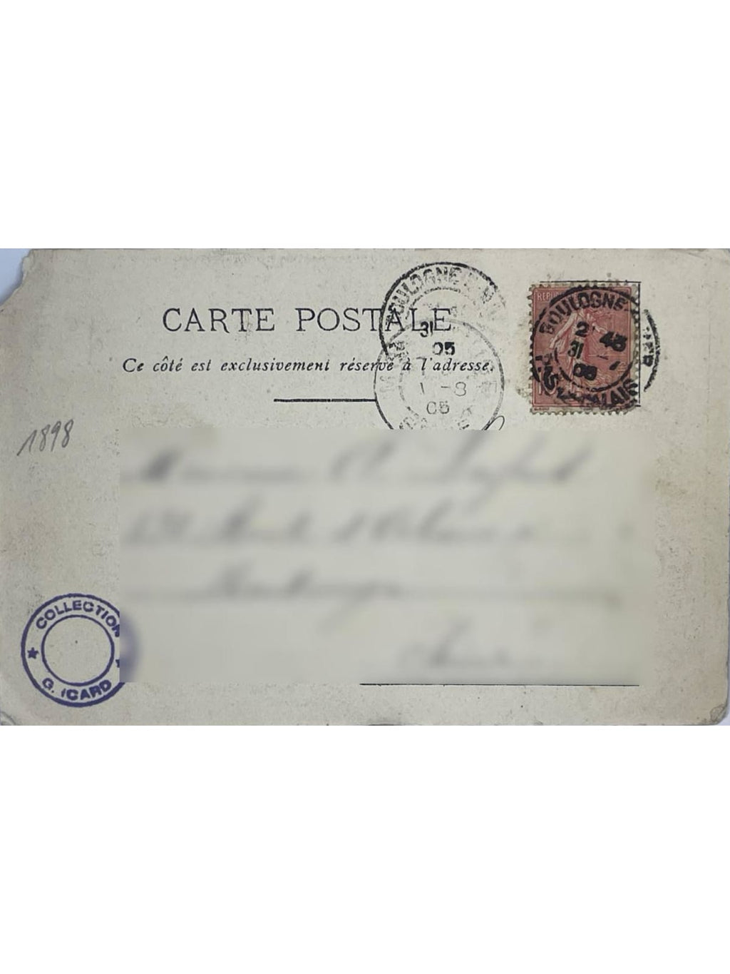 Verso de la carte postale