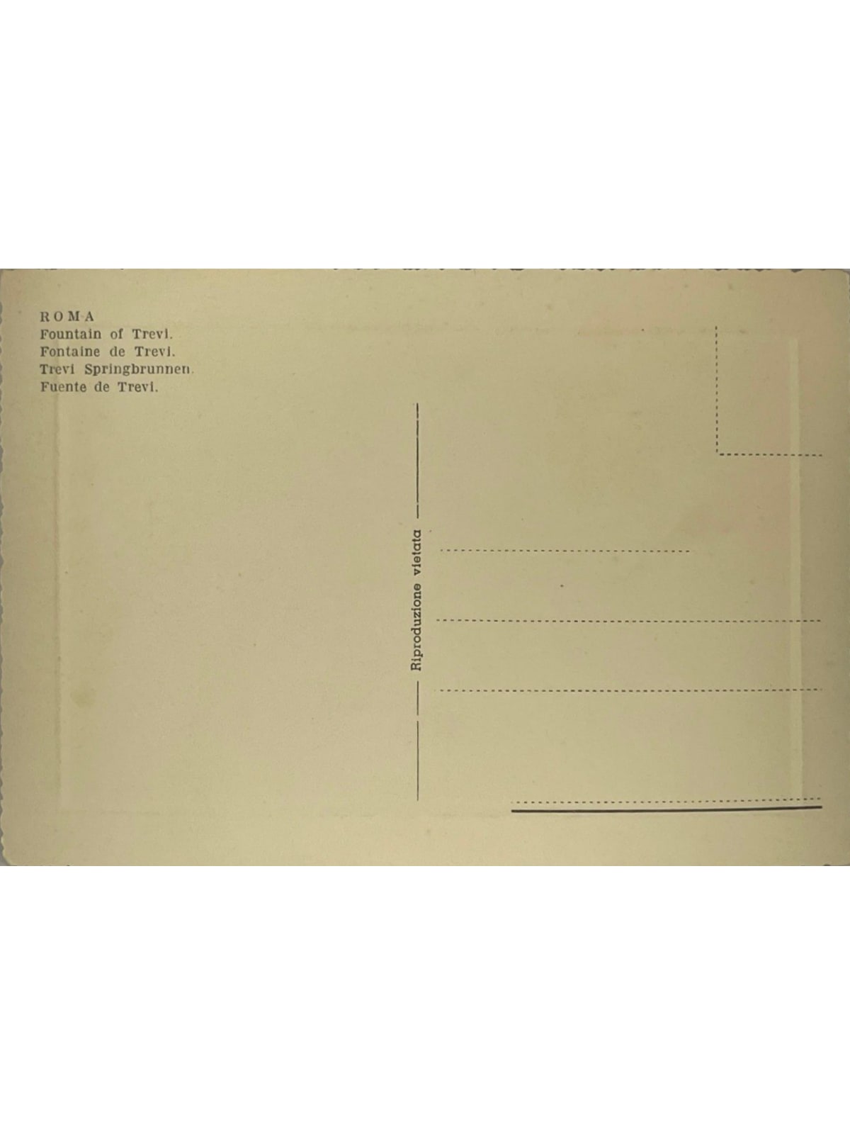 Verso de la carte postale