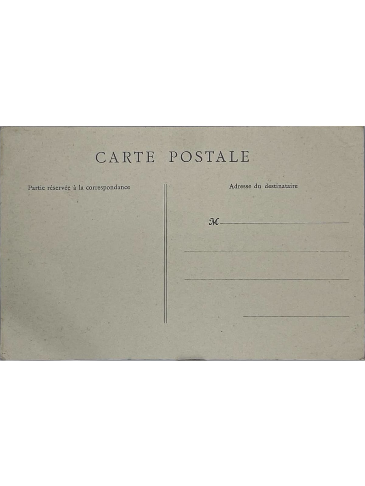 Verso de la carte postale