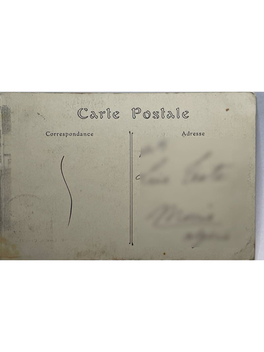 Verso de la carte postale