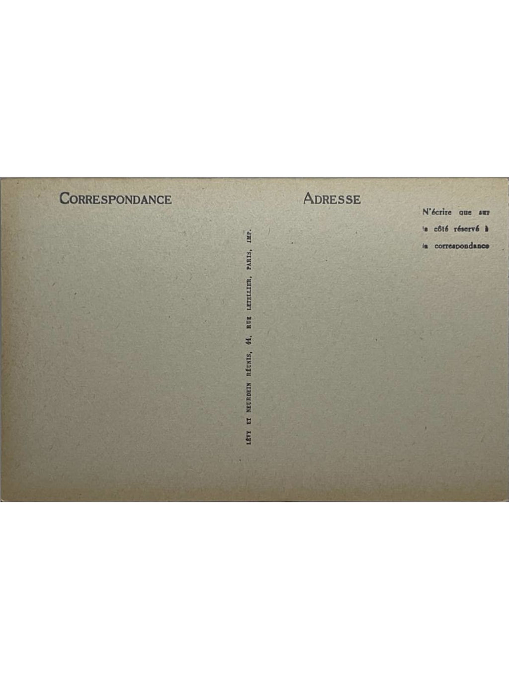 Verso de la carte postale