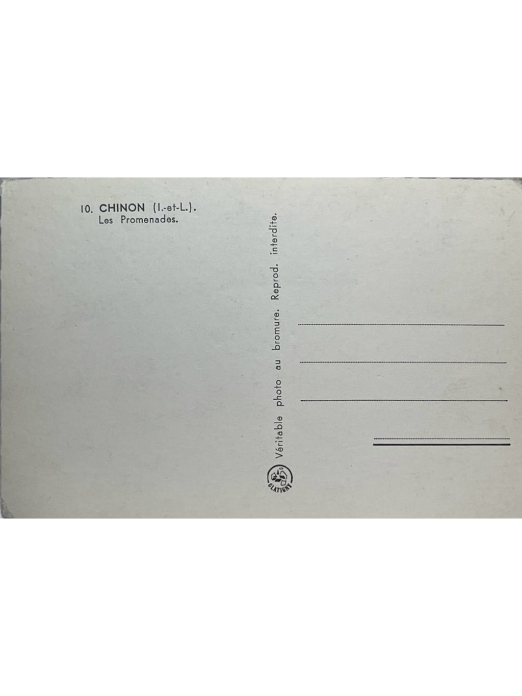 Verso de la carte postale