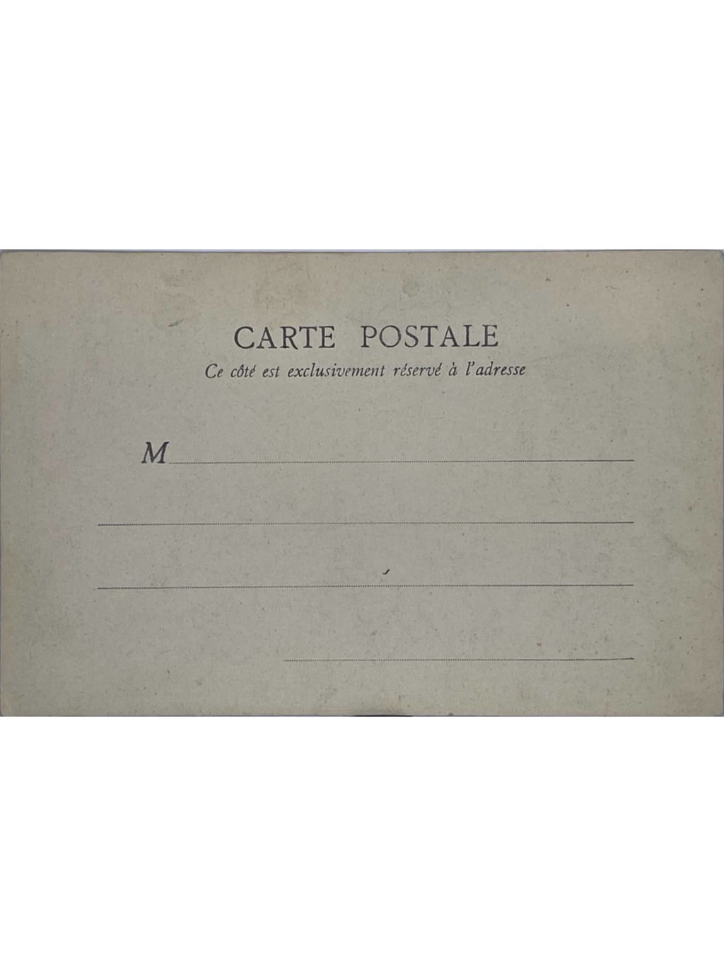 Verso de la carte postale