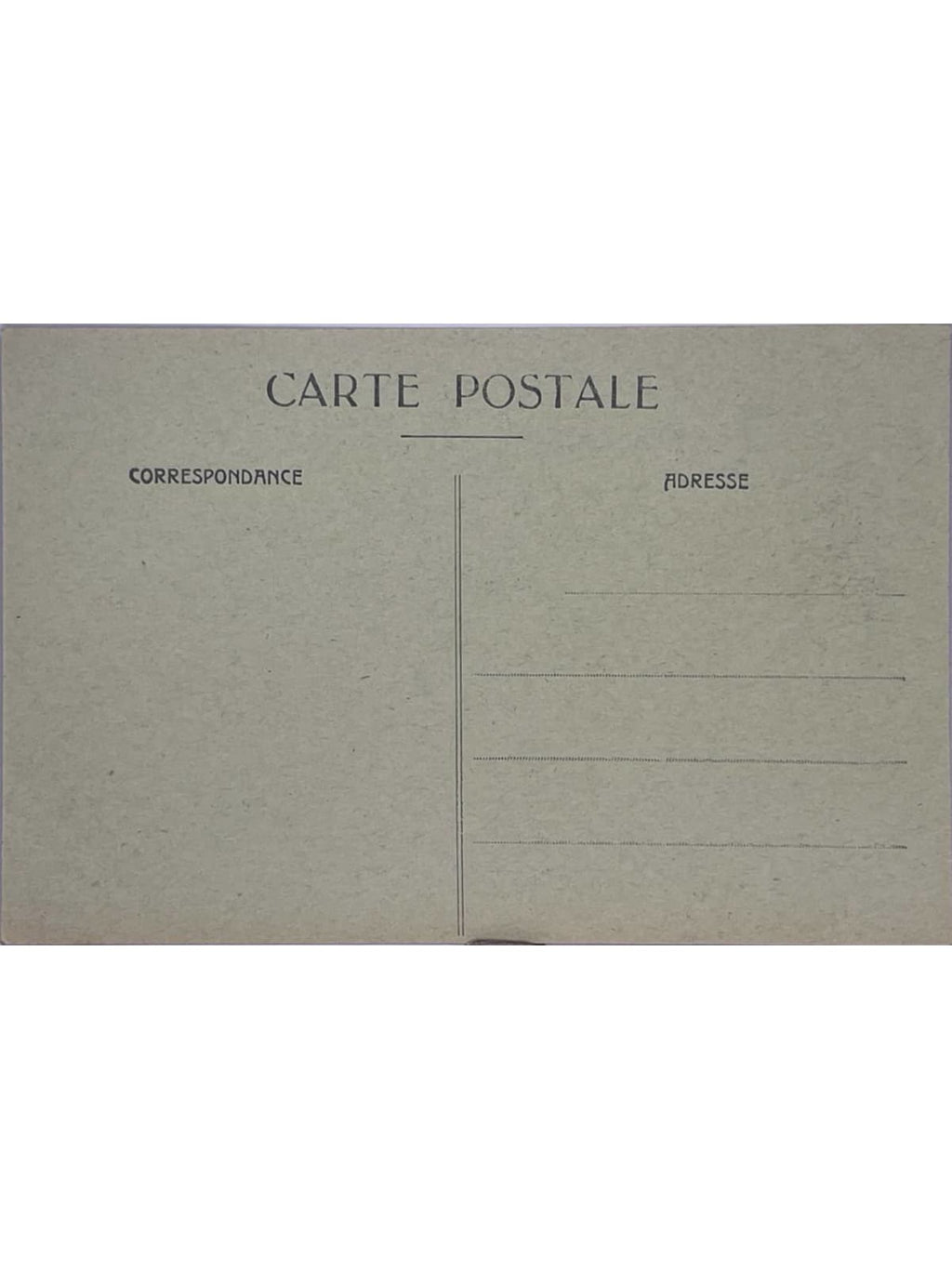 Verso de la carte postale