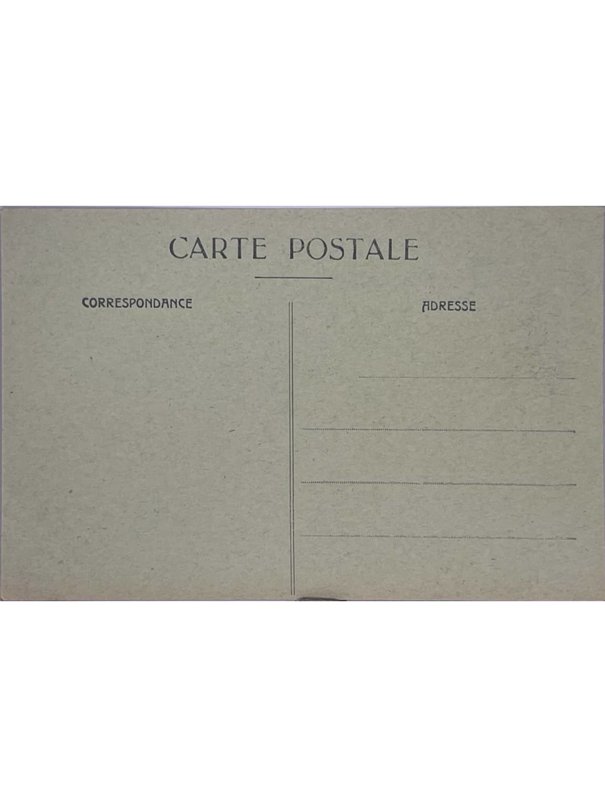 Verso de la carte postale