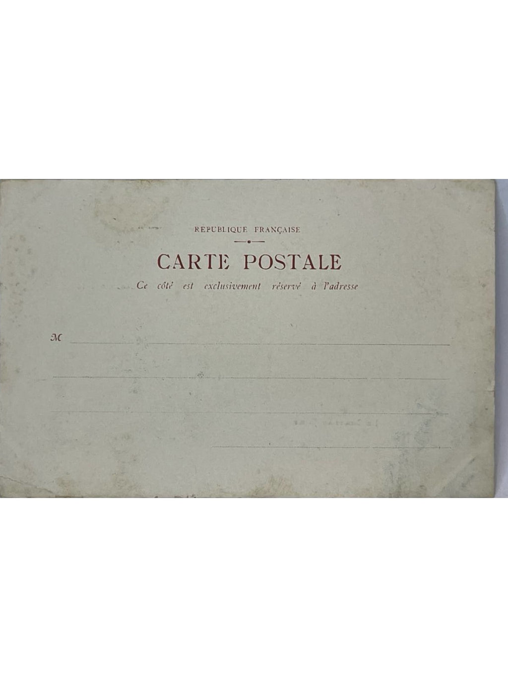 Verso de la carte postale