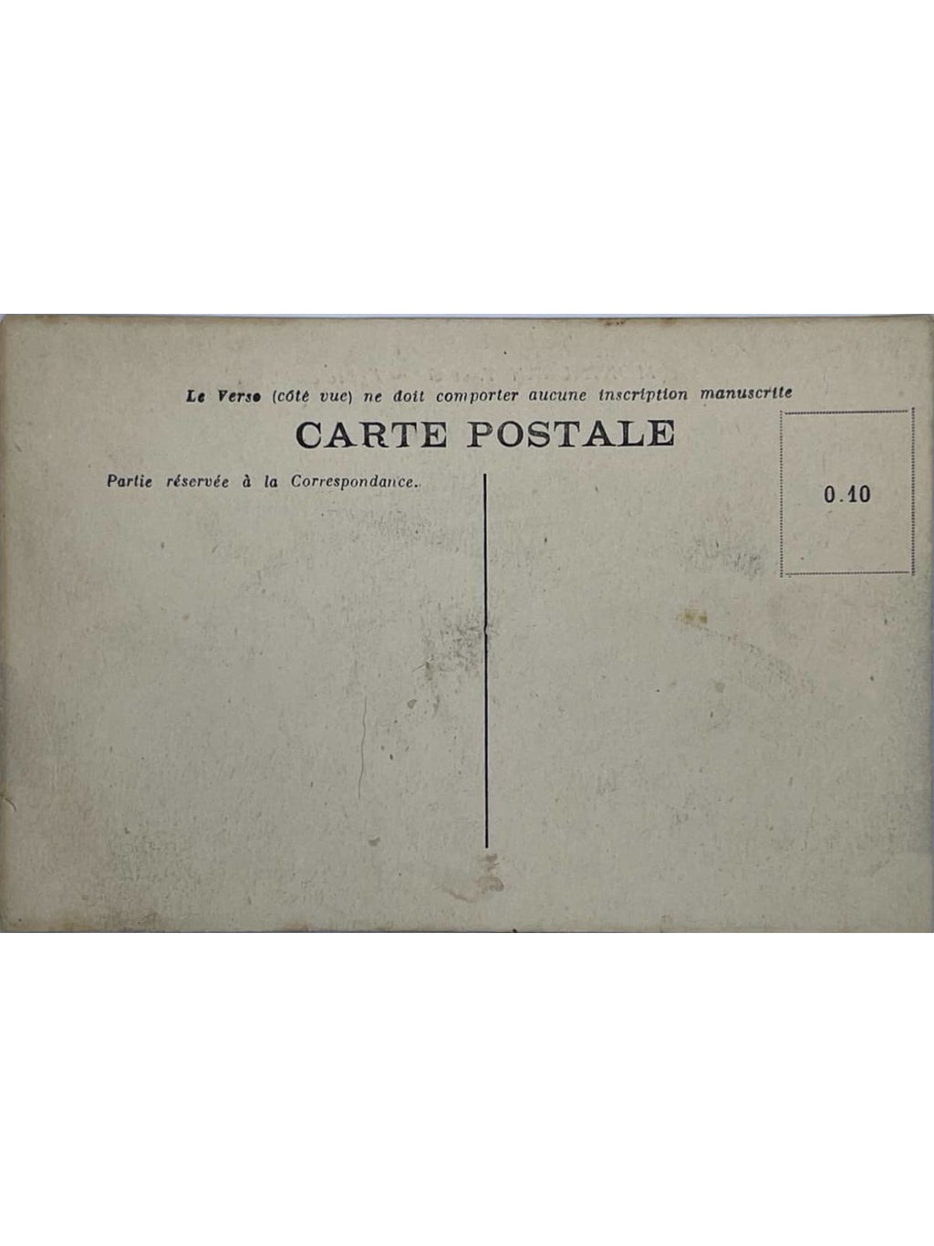 Verso de la carte postale