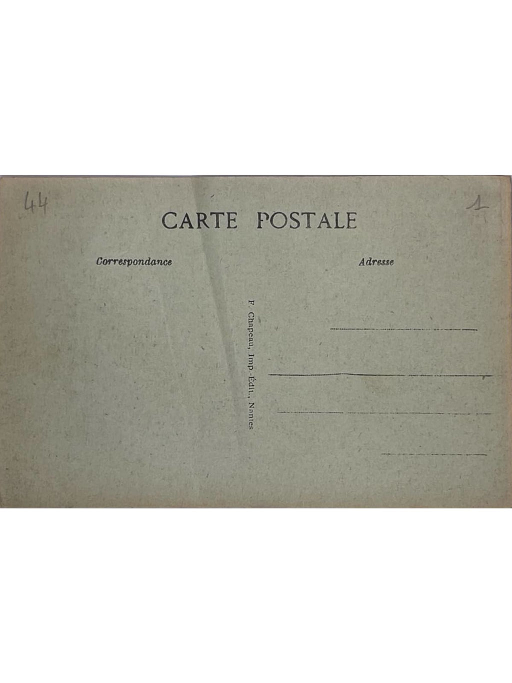 Verso de la carte postale