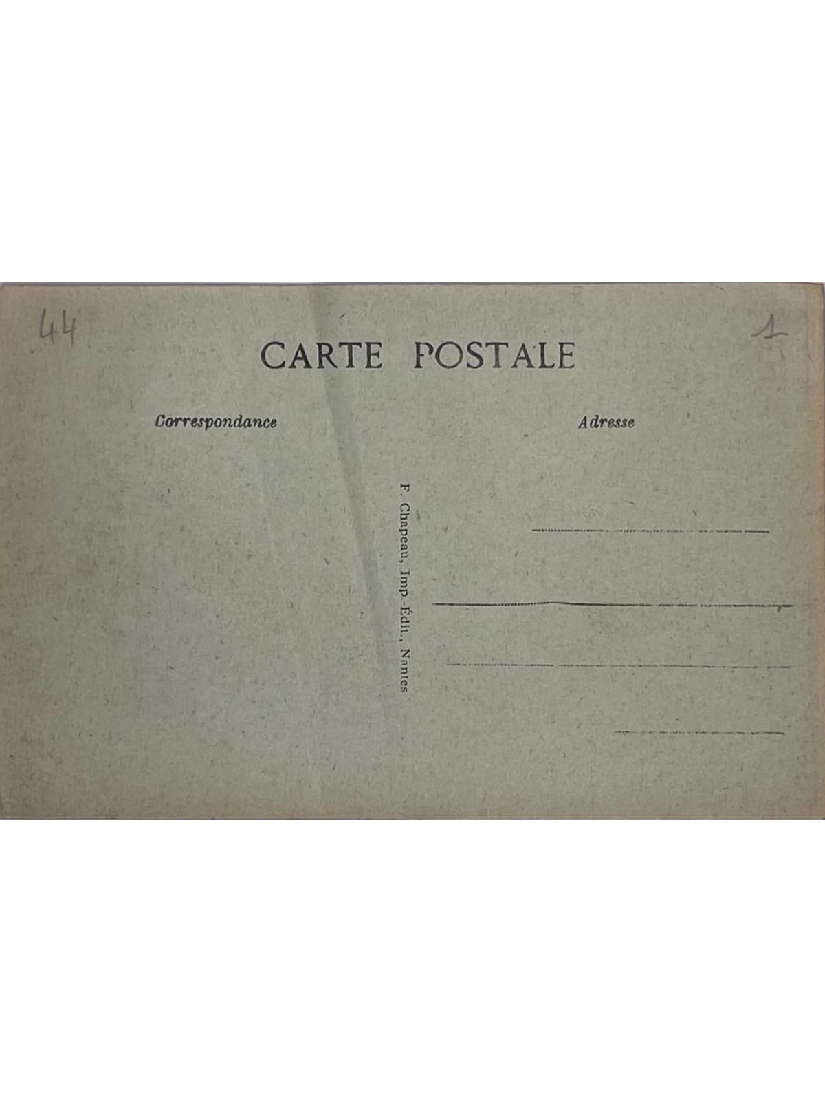 Verso de la carte postale