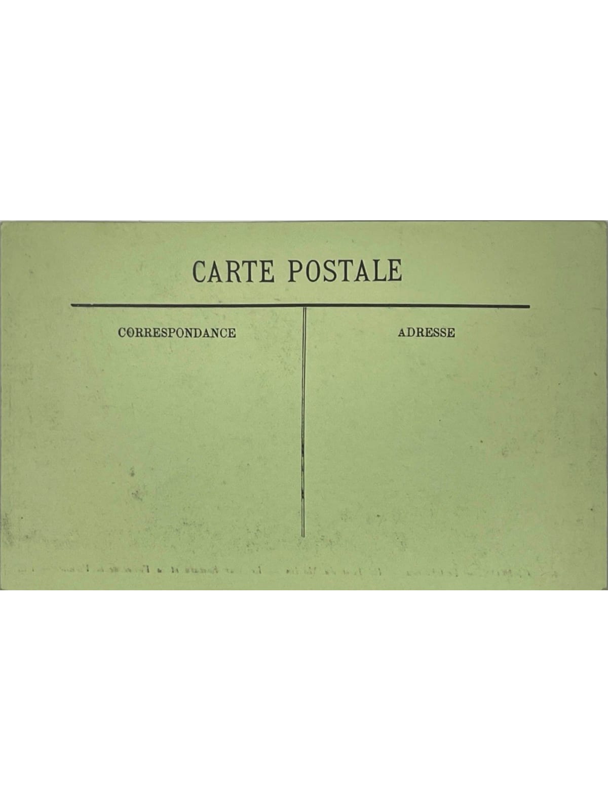 Verso de la carte postale