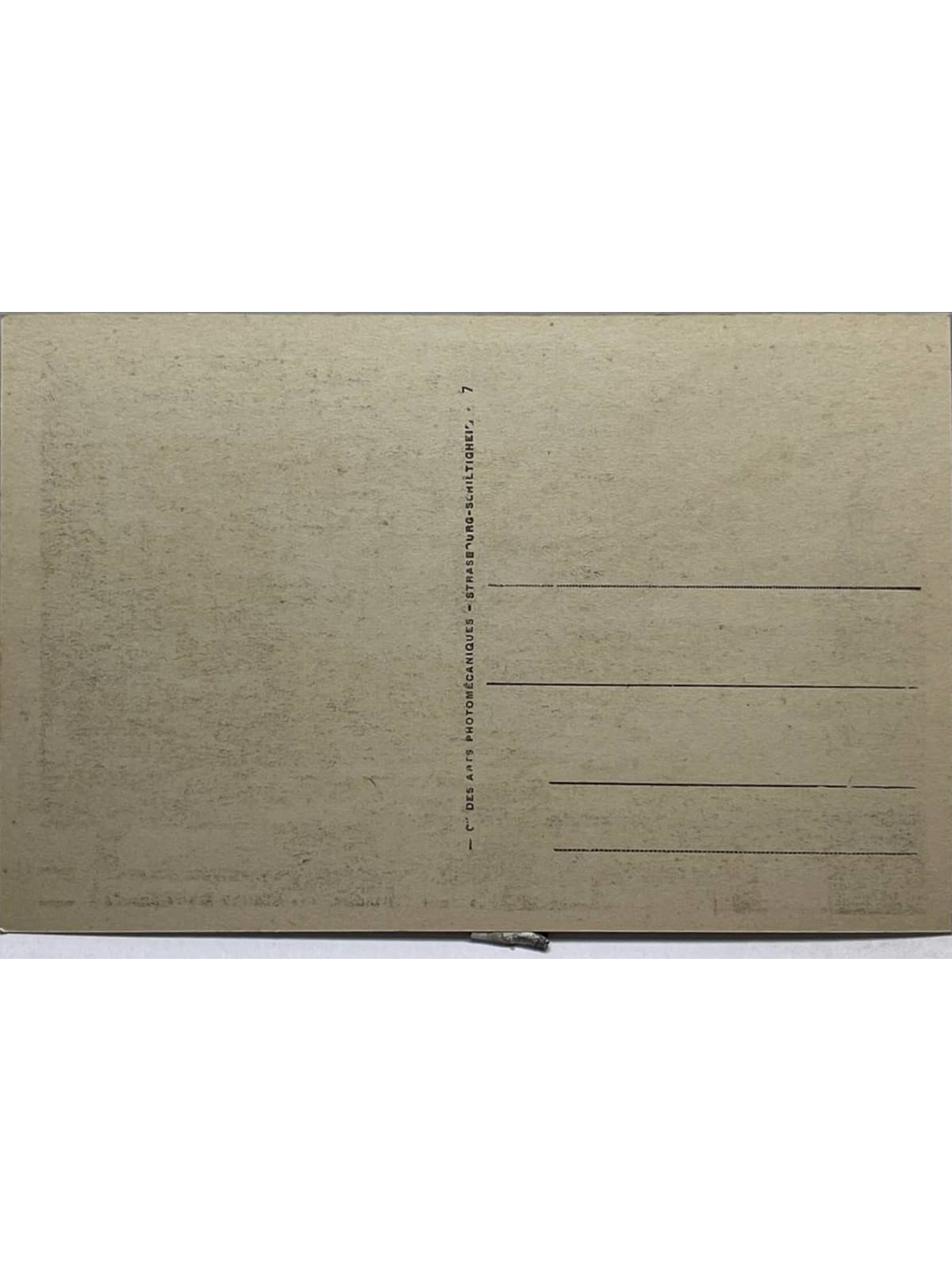 Verso de la carte postale