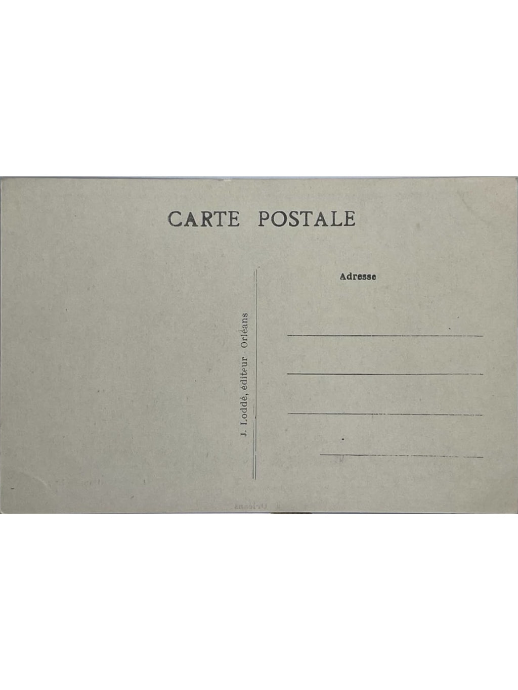 Verso de la carte postale