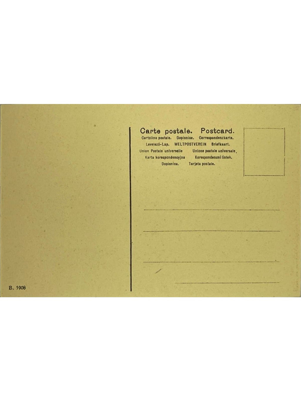 Verso de la carte postale