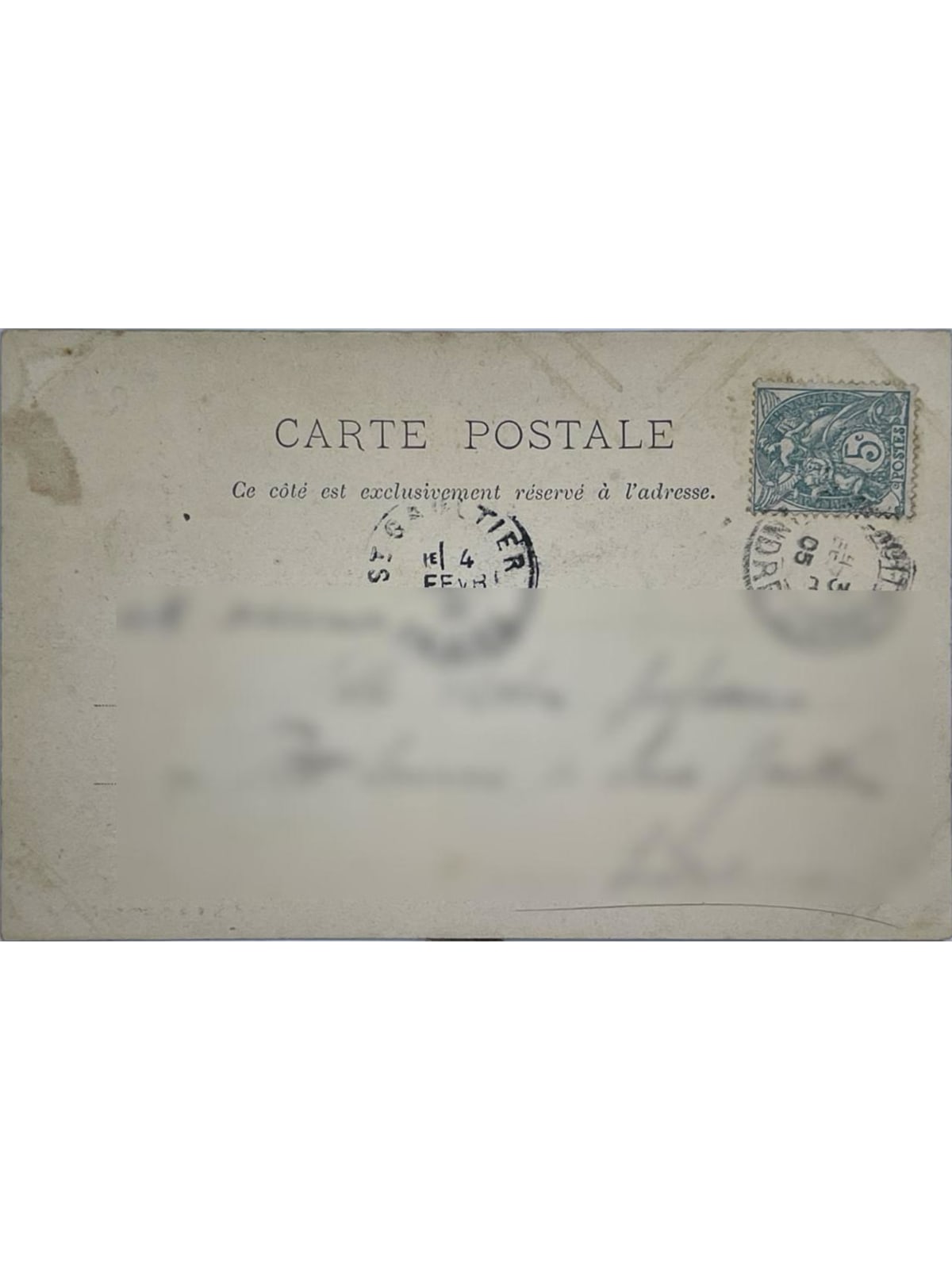 Verso de la carte postale