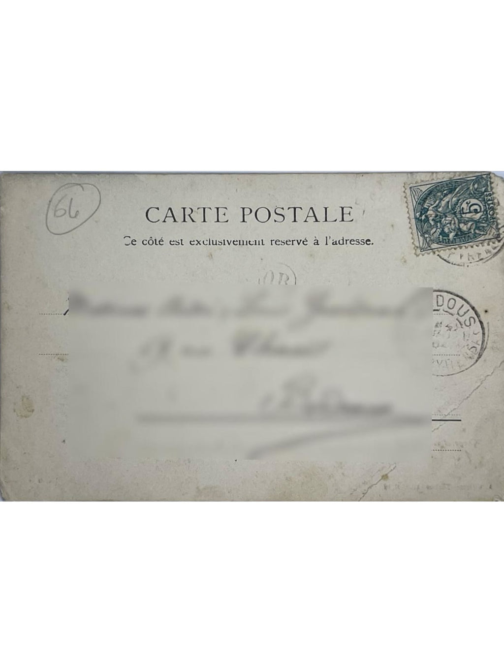 Verso de la carte postale
