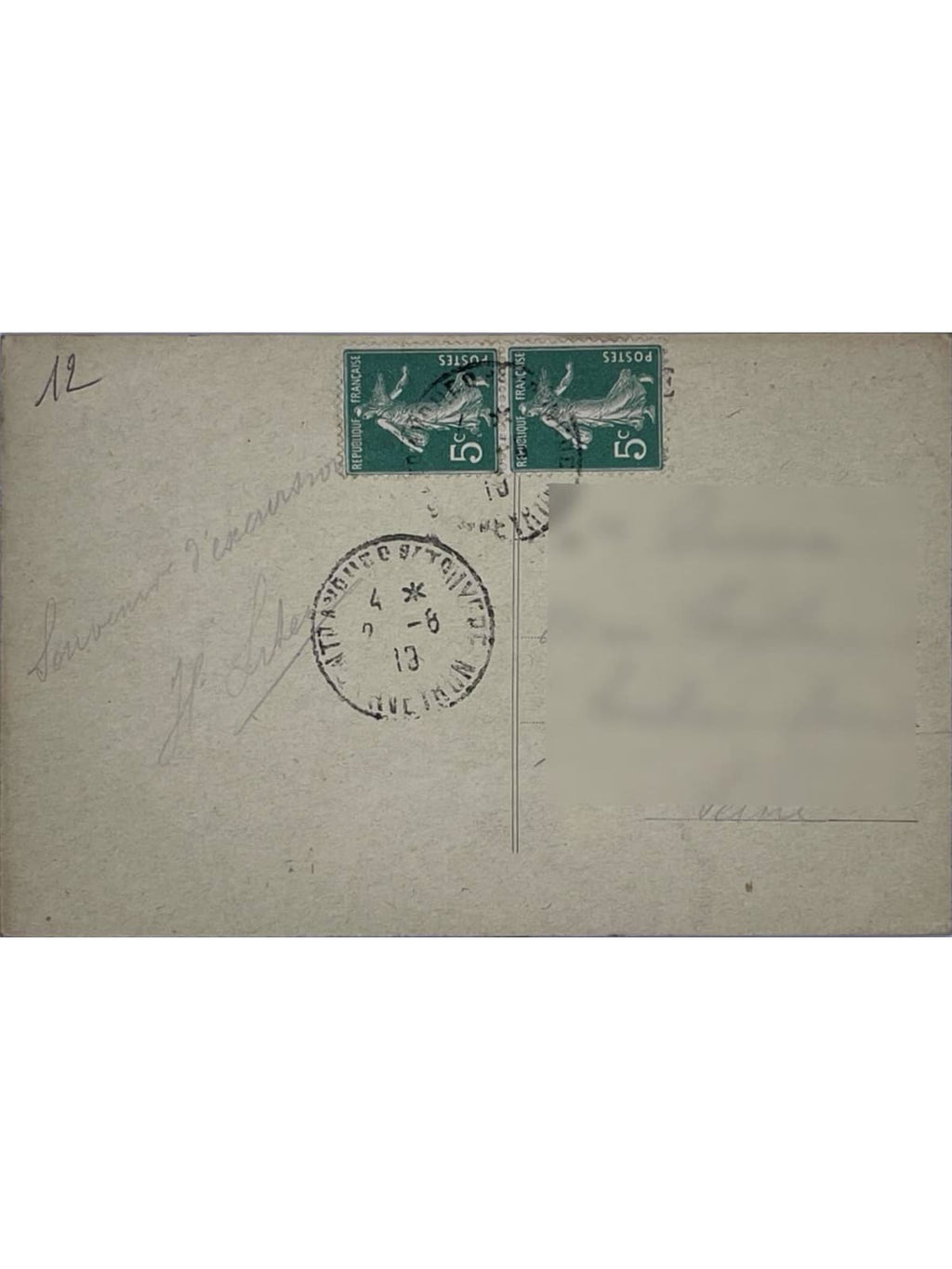 Verso de la carte postale