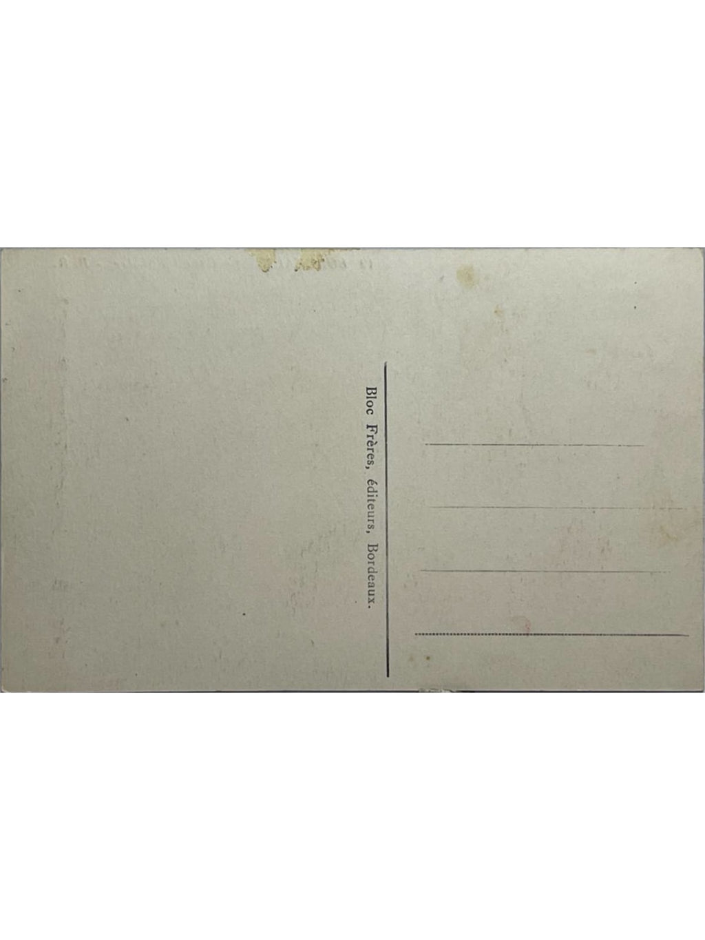 Verso de la carte postale
