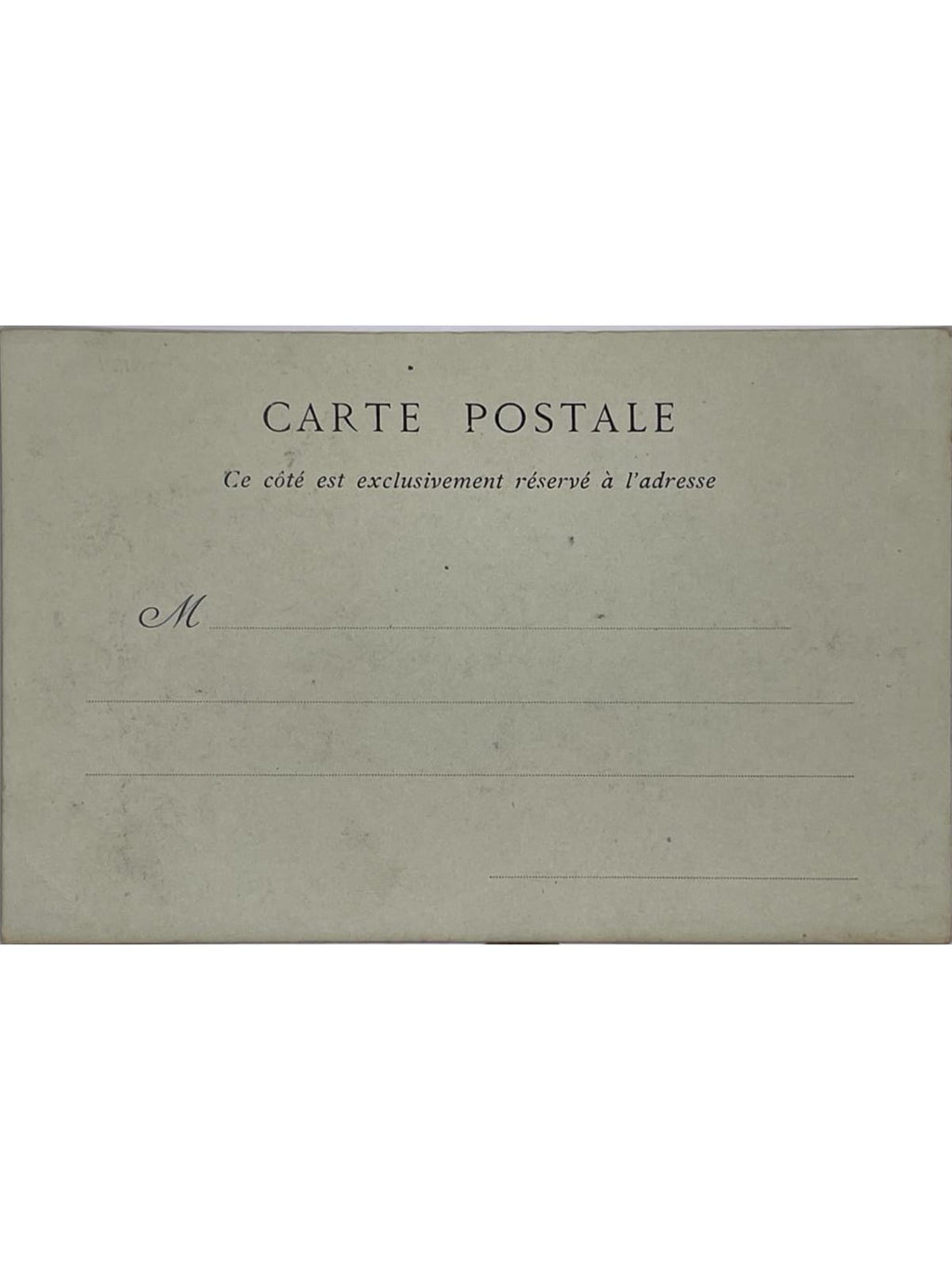 Verso de la carte postale