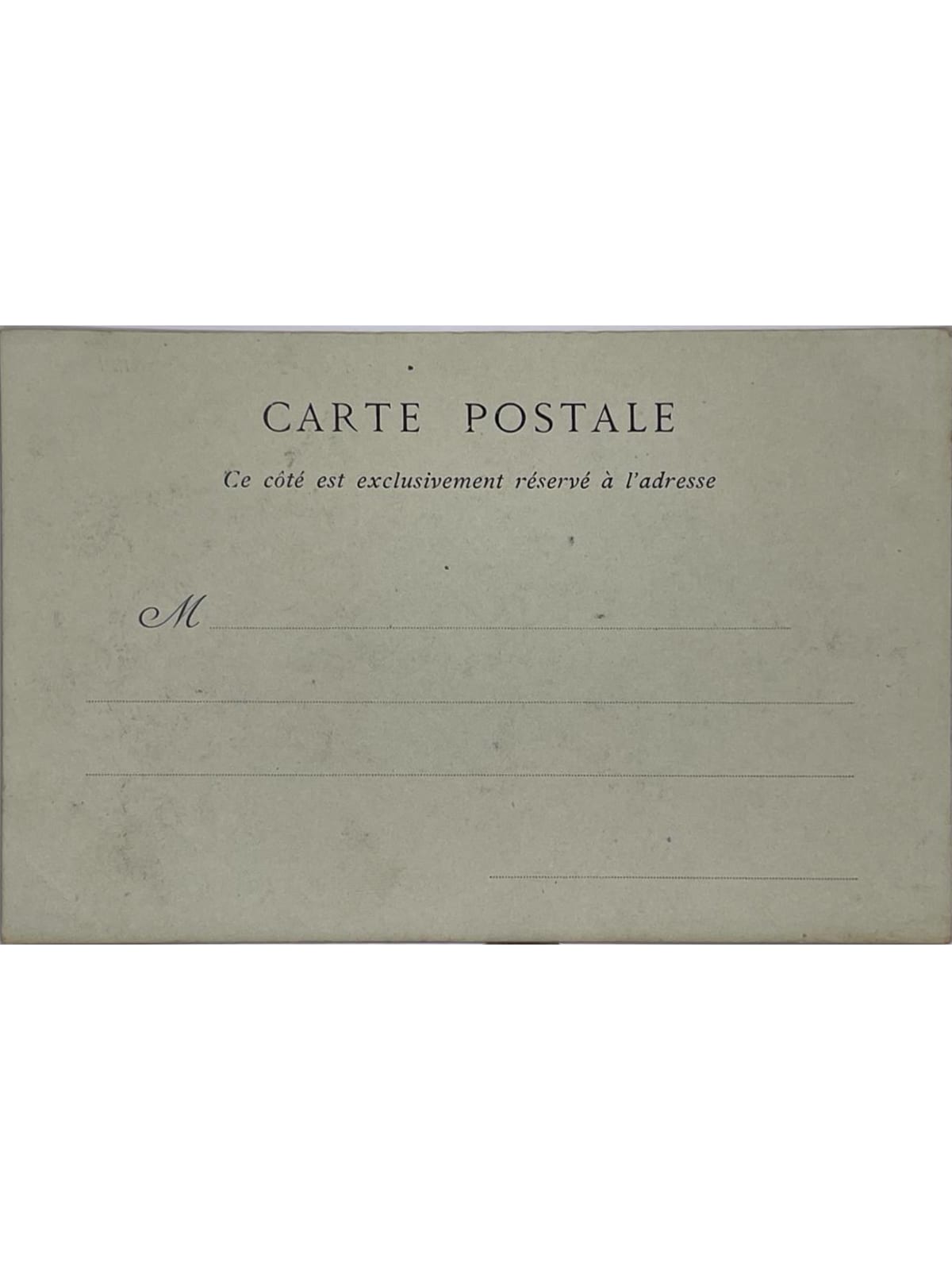 Verso de la carte postale