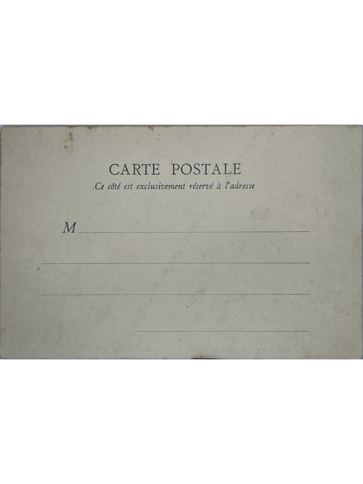 Verso de la carte postale