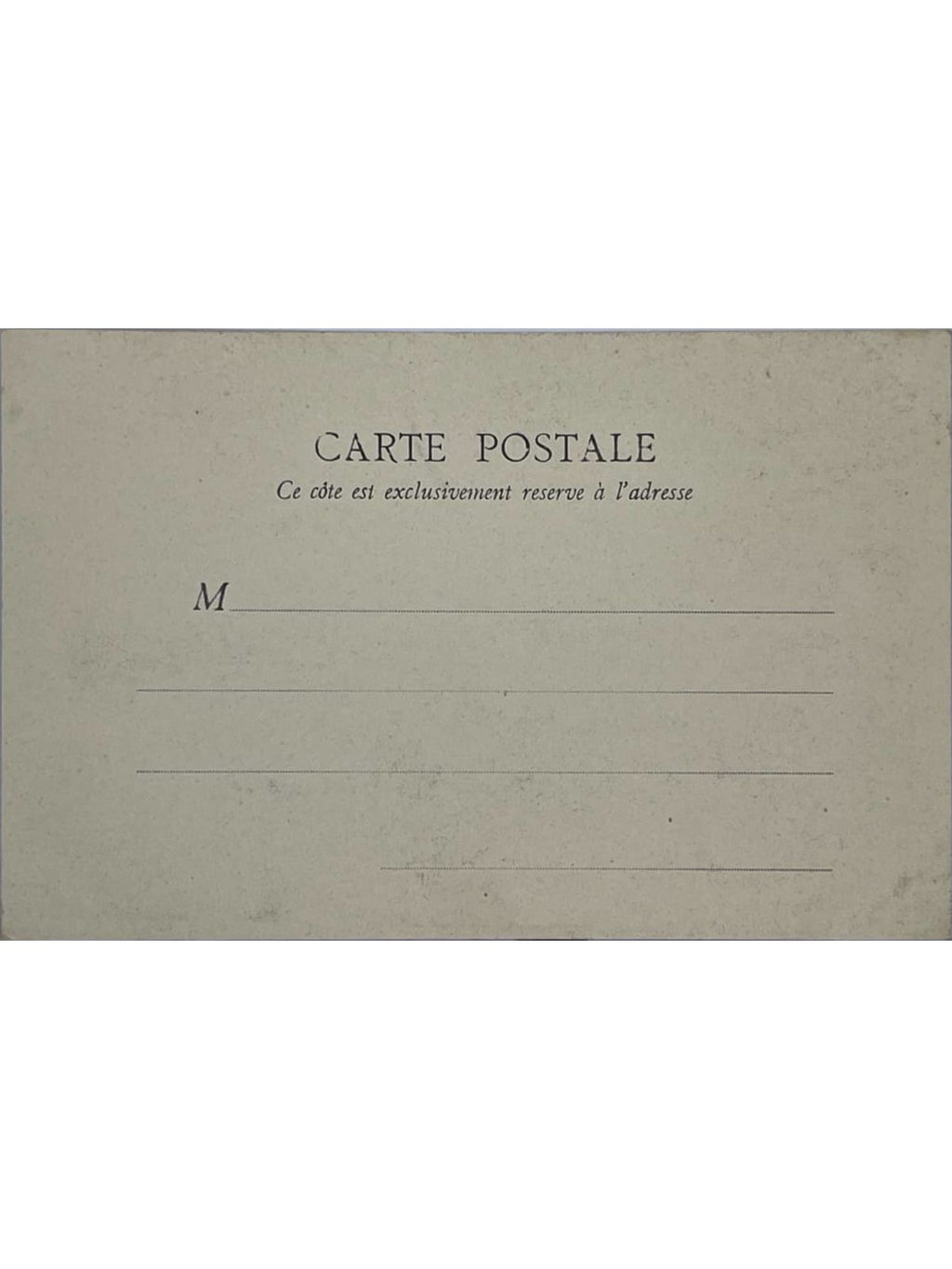 Verso de la carte postale