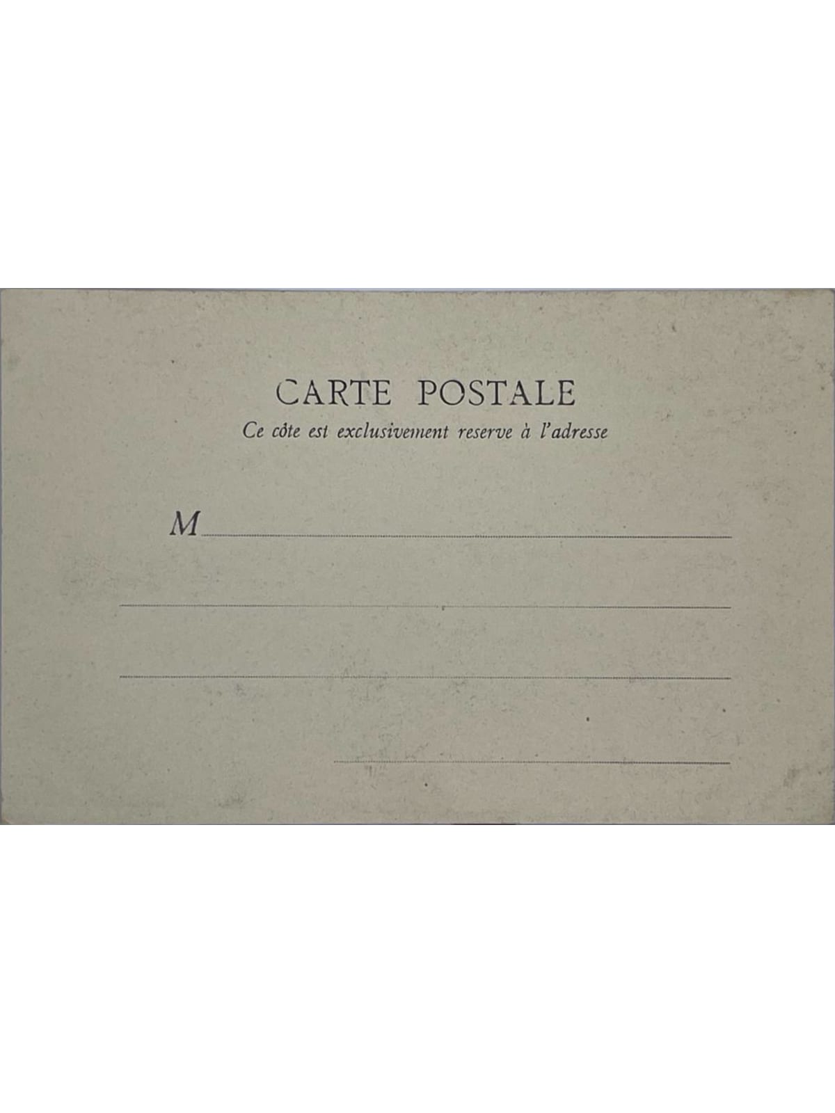Verso de la carte postale