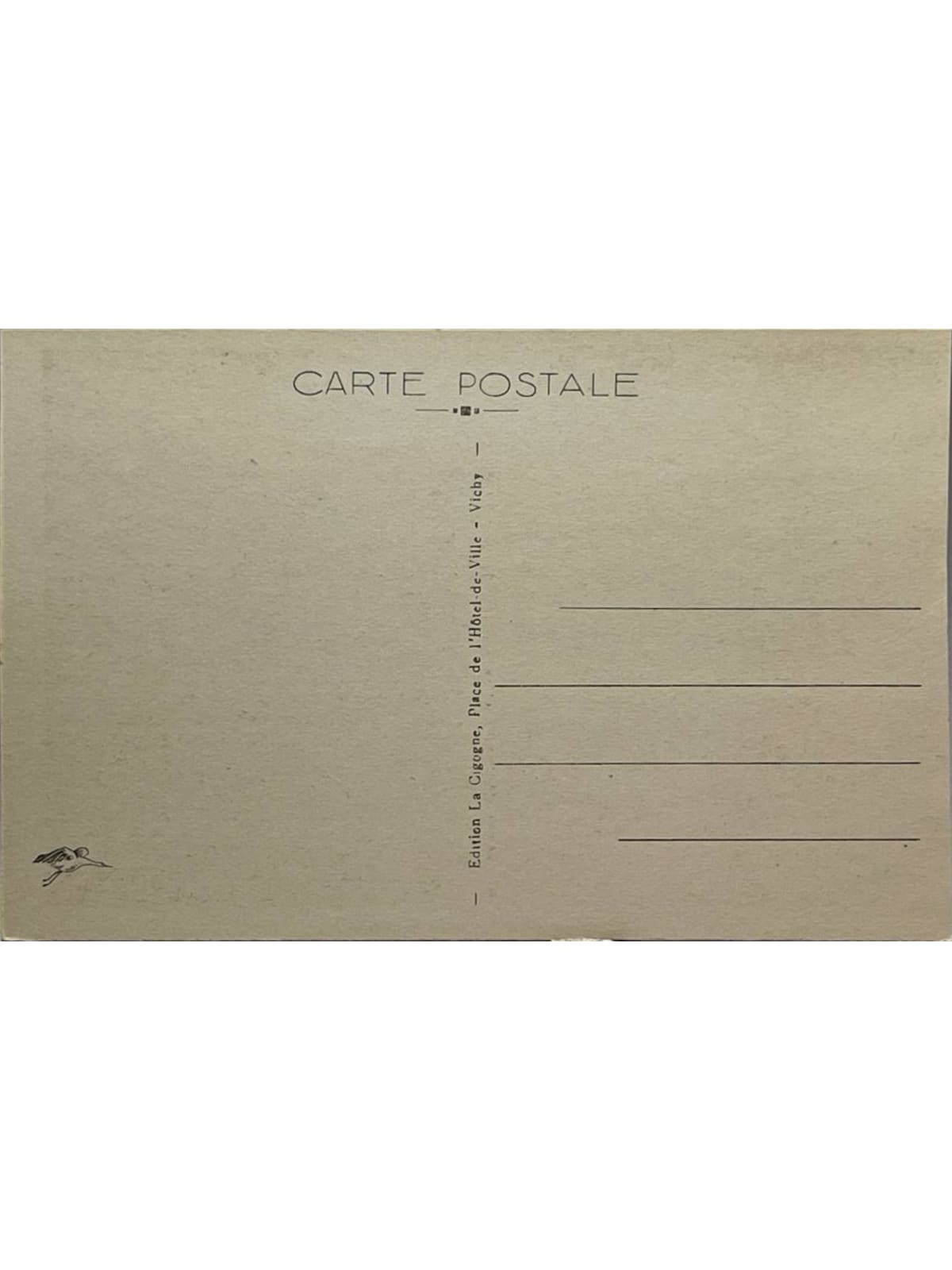 Verso de la carte postale