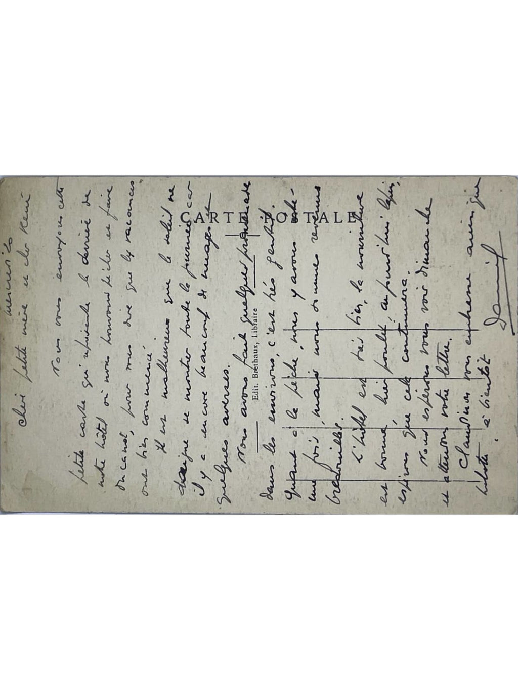 Verso de la carte postale