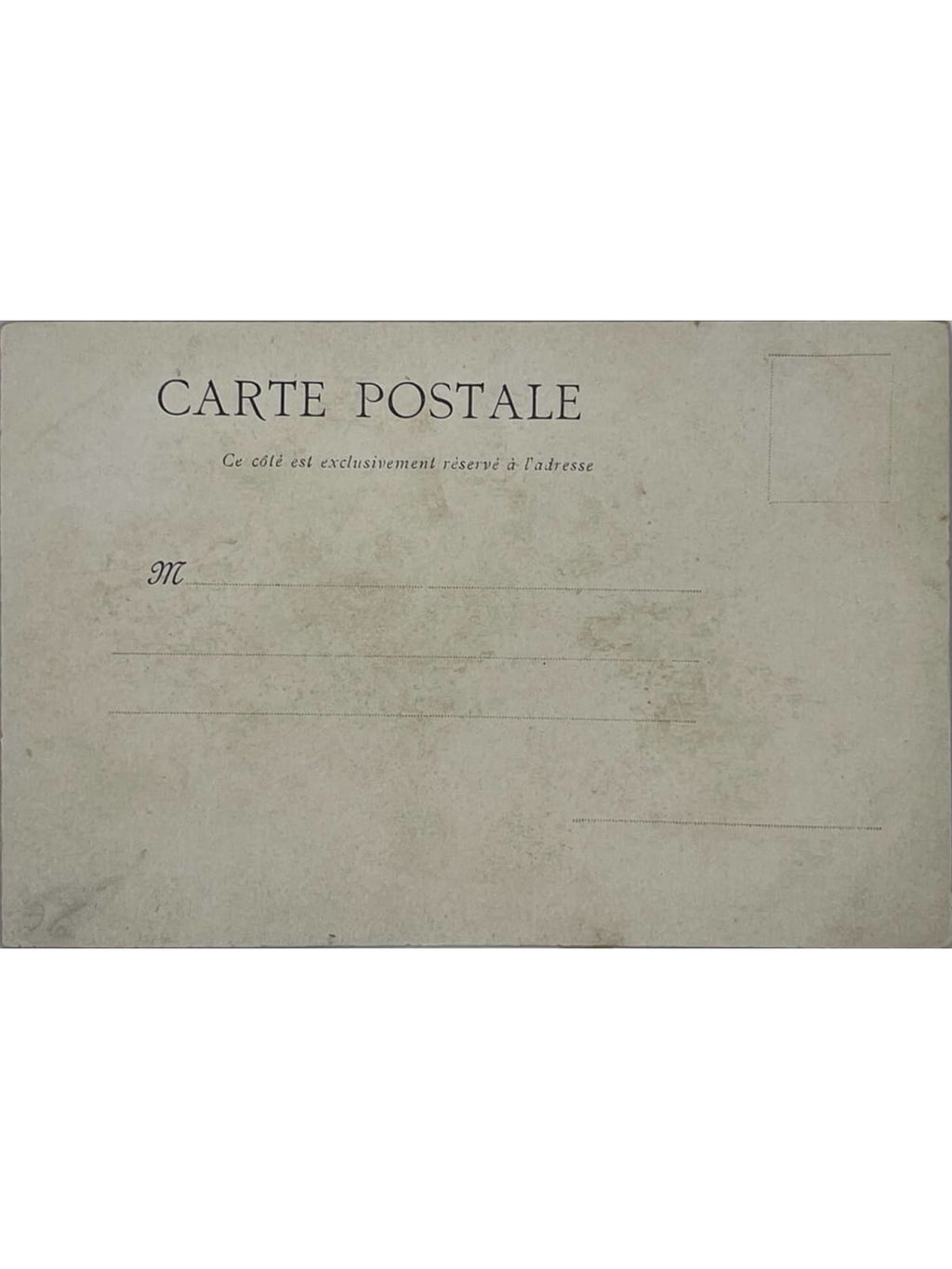 Verso de la carte postale