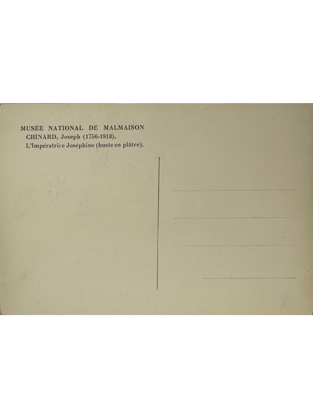 Verso de la carte postale