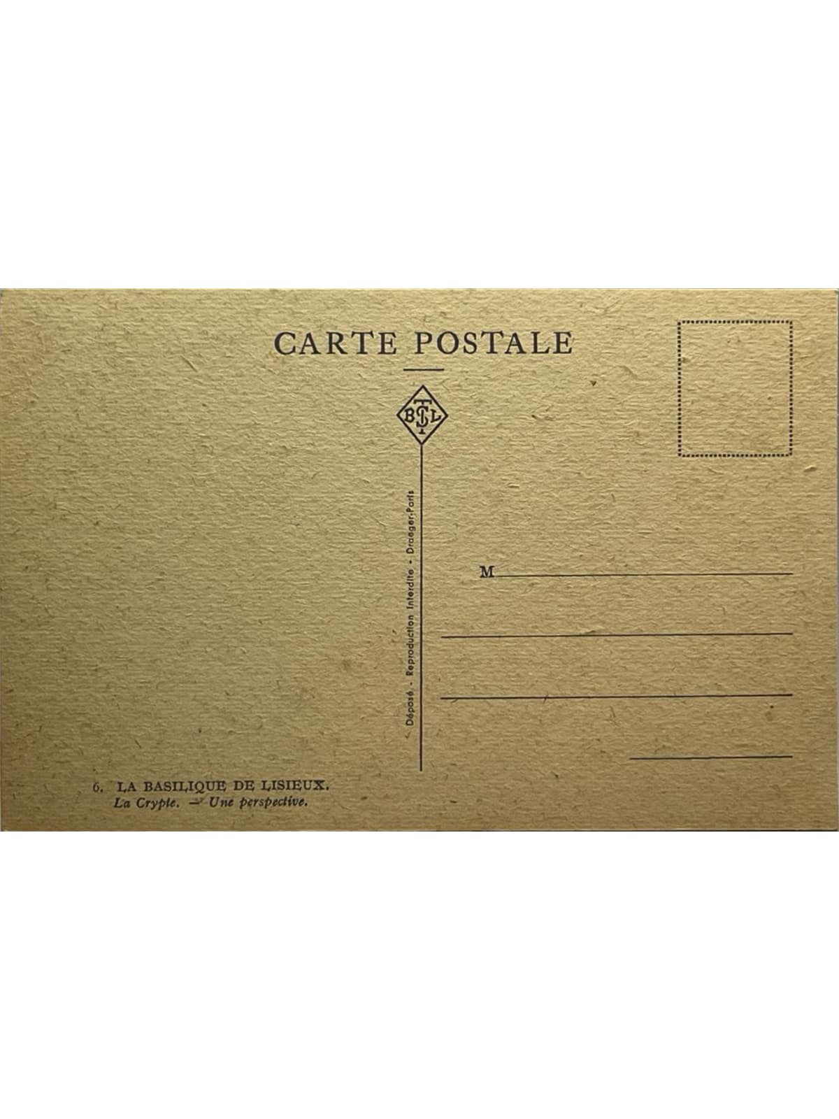 Verso de la carte postale
