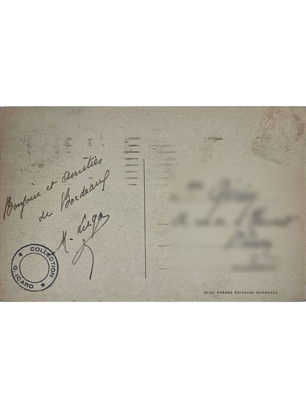 Verso de la carte postale