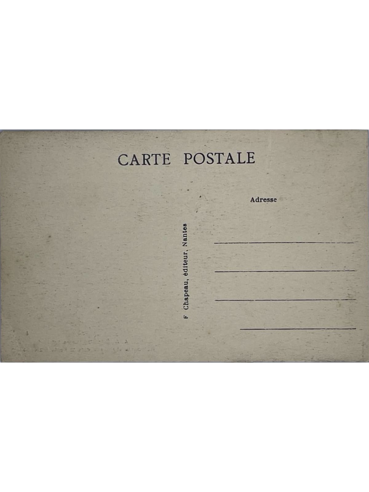 Verso de la carte postale