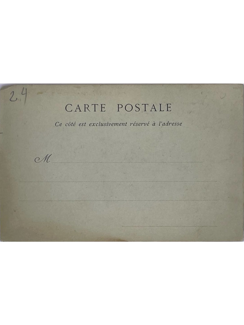 Verso de la carte postale