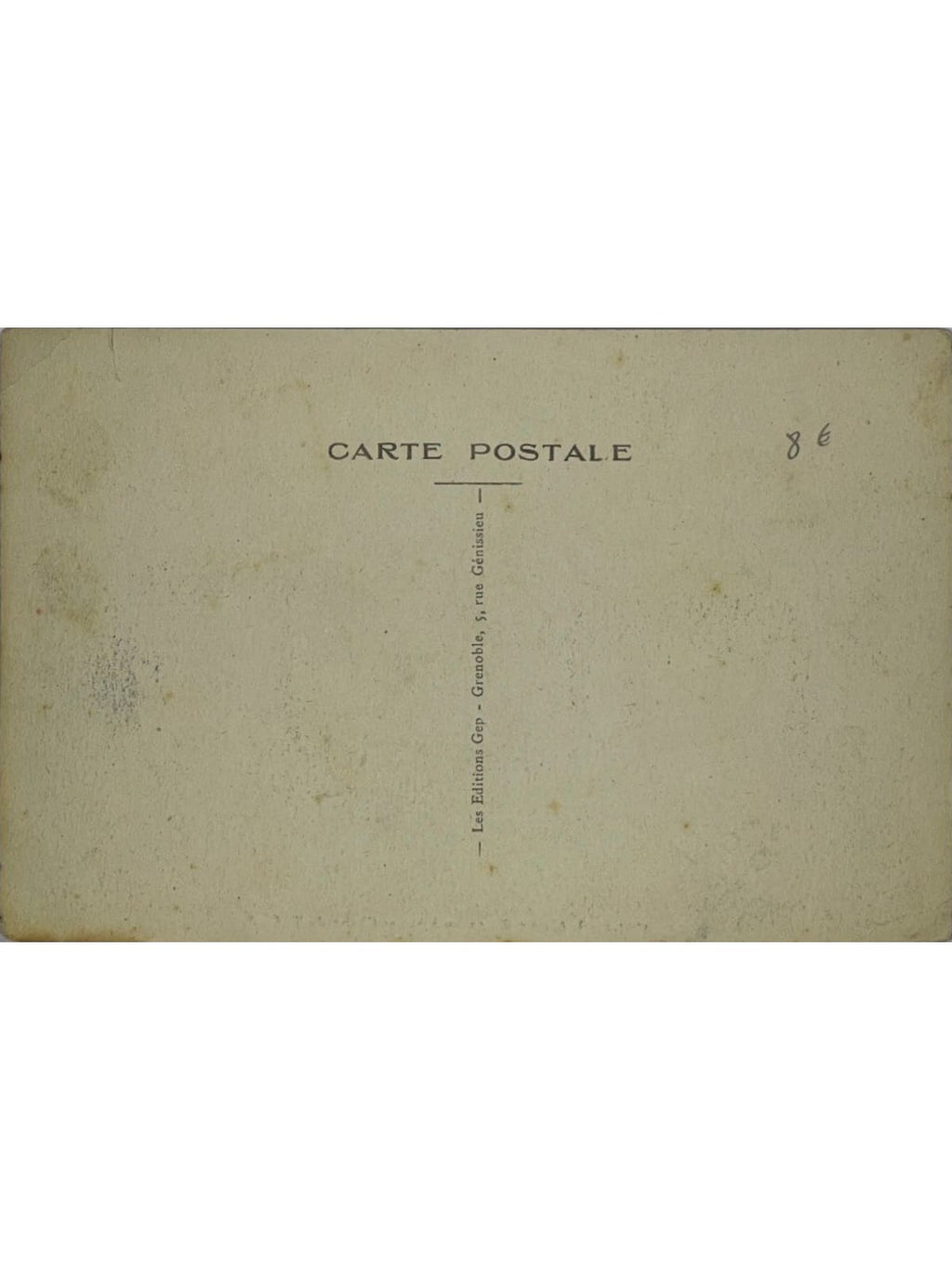 Verso de la carte postale