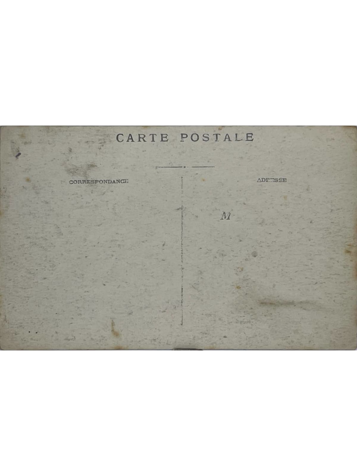 Verso de la carte postale