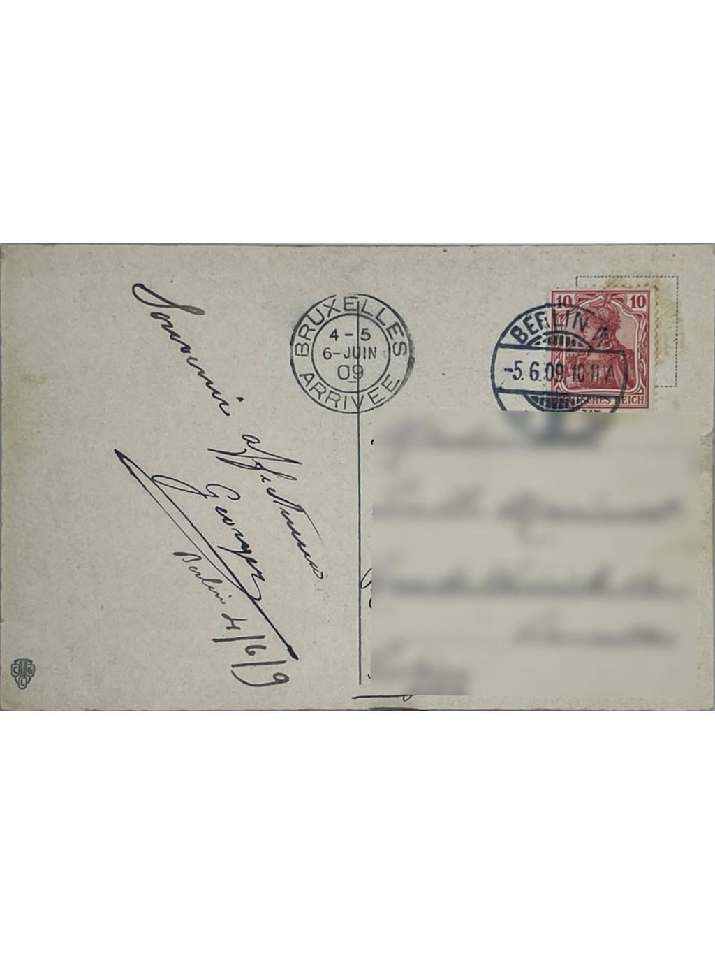 Verso de la carte postale