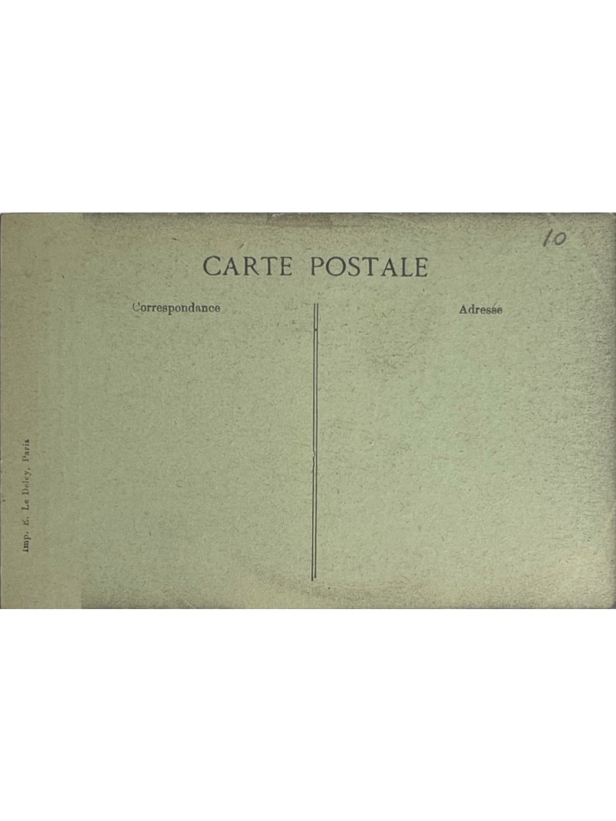 Verso de la carte postale