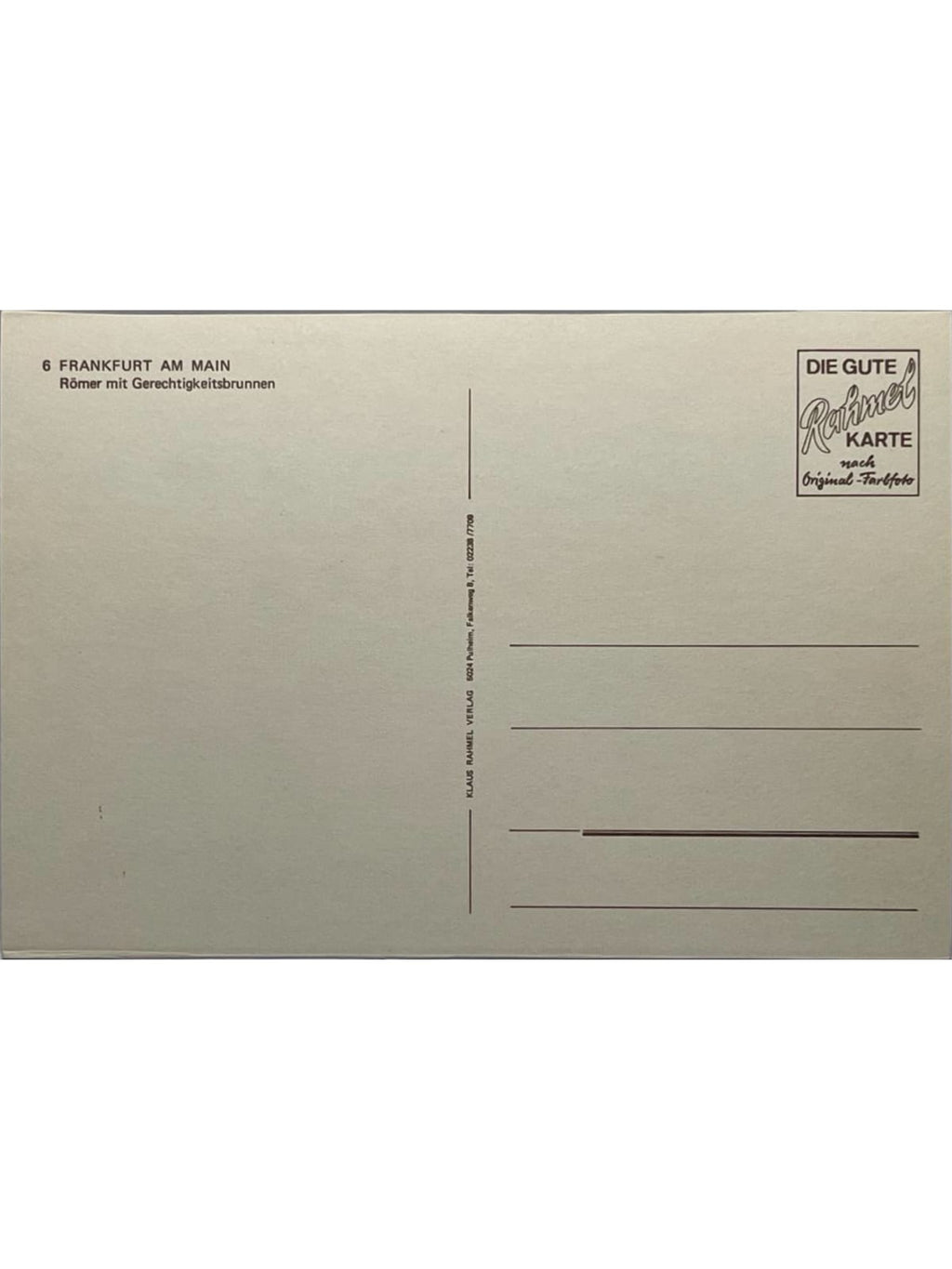 Verso de la carte postale